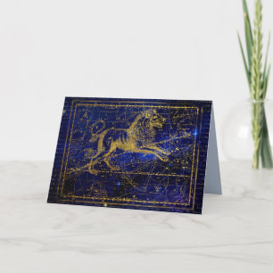 Remerciements leo la carte de voeux de la constellation de lions