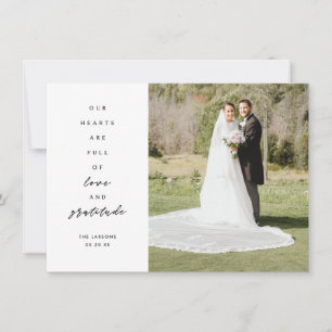 Remerciements Les coeurs sont plein deux Mariage photo Carte de 