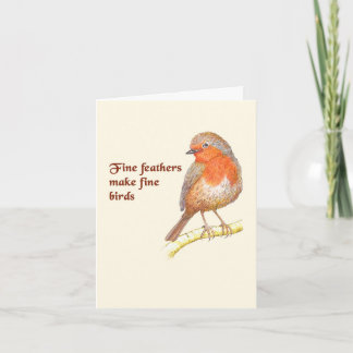 Remerciements Les fines plumes font des oiseaux fins - carte de 