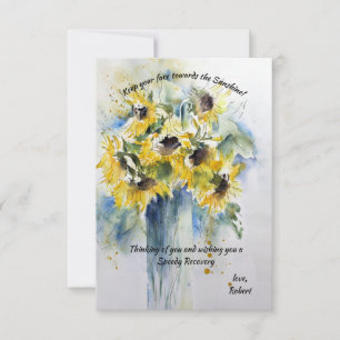 Remerciements Les tournesols s'améliorent bientôt Carte de voeux