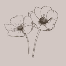 Ligne florale botanique Dessin Carte de fête des m