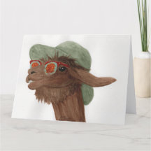 Llamas à Shades : novembre Carte de voeux 8.5"x11"