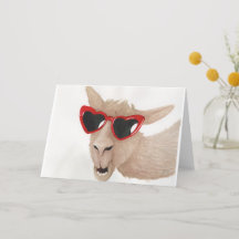 Llamas in Shades : février Carte de voeux A5