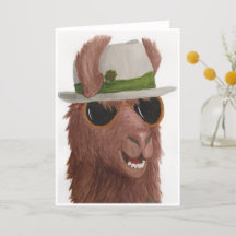 Llamas in Shades : mars Carte de voeux A5