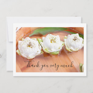 Remerciements Lotus pliés en blanc dans un Carte de remerciement