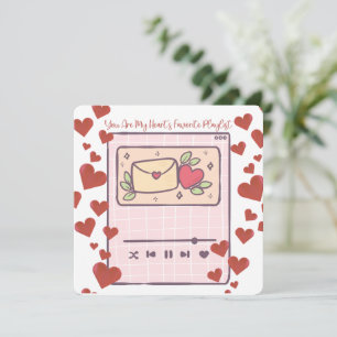 Remerciements Ma playlist préférée - Carte de la Saint-Valentin
