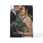 Mariage photo moderne simple Carte de remerciement