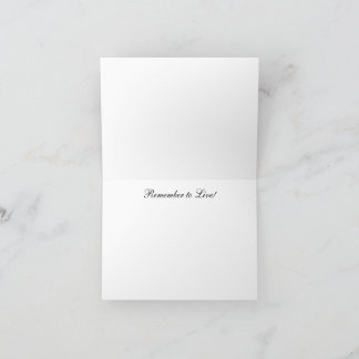 Remerciements Memento Vivere, Rappellez-vous de Vivre, Carte de