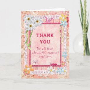 Remerciements Merci, carte d'artisanat de fleurs