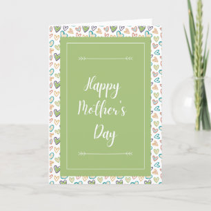 Remerciements Motif de coeur Bonne carte de fête des mères