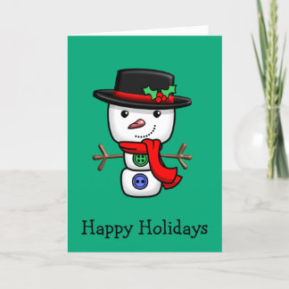 Remerciements Noël Jolly Snowman Carte de vacances pliée