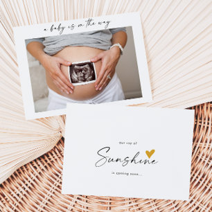 Remerciements Notre bébé rayon de soleil Carte d'annonce de nais