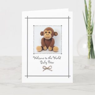 Remerciements Nouvelle carte de voeux de singe Crochet bébé pers