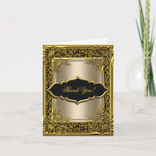 Remerciements Or élégant de noir de café de carte de