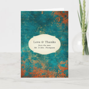 Remerciements Patina de cuivre de Grunge et Carte de remerciemen