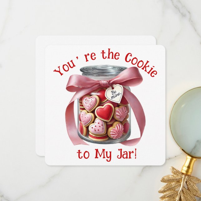 Remerciements Pot à biscuits - Carte de la Saint-Valentin (Devant/Arrière en situation)