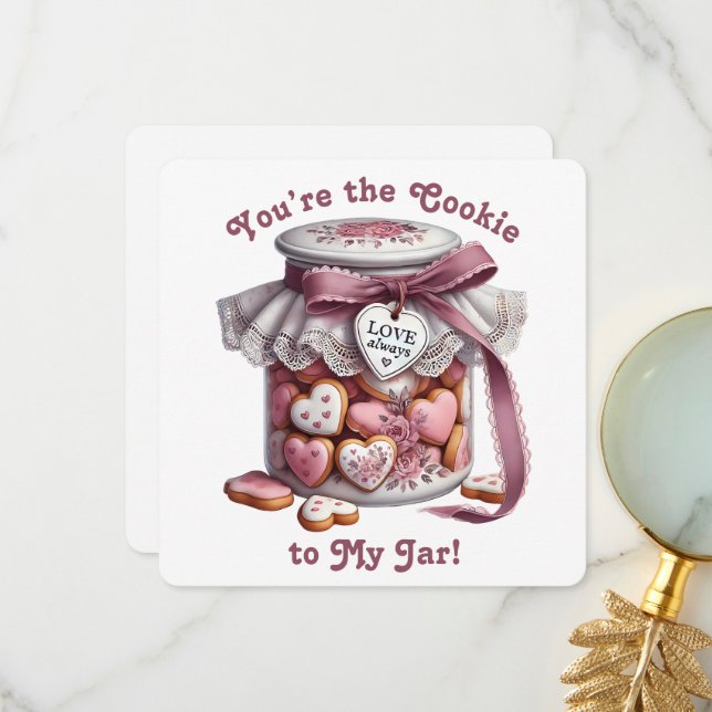Remerciements Pot à biscuits - Carte de la Saint-Valentin (Devant/Arrière en situation)