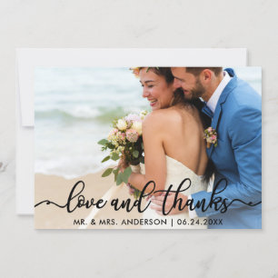 Remerciements pour mariage Amour et Merci Carte