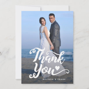 Remerciements pour mariage   Carte postale Script 