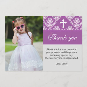 Remerciements Pourpre fait sur commande de carte photo de note