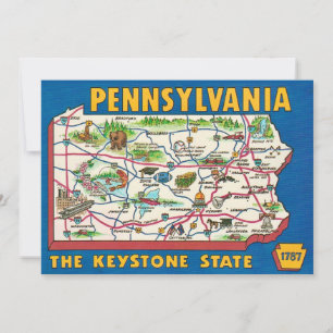 Remerciements Puzzle de carte de Pennsylvanie 11x14