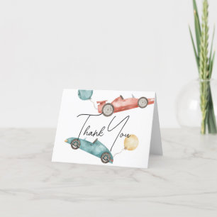 Remerciements Race Car Baby shower ou Anniversaire Carte de reme