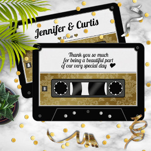 Remerciements Retro Cassette Bande Mariage Faveur Carte de remer