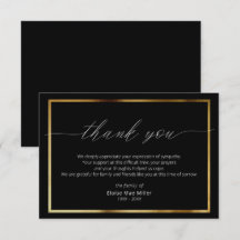 Script moderne Simple Sympathy Gold Carte de remer