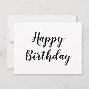 Remerciements simple carte de calligraphie d'anniversaire heureu