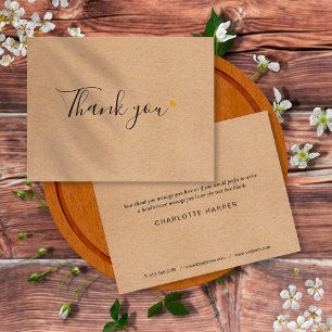 Remerciements Simple carte de remerciement d'affaires en écritur