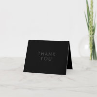 Simple noir moderne minimaliste Carte de remerciem