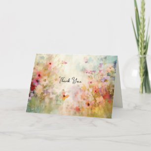 Remerciements Style impressionnisme Fleurs Carte de remerciement