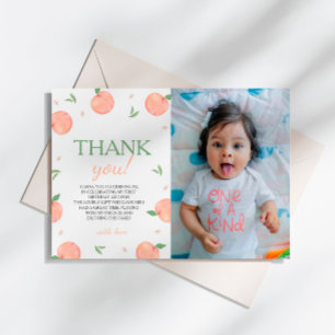 Remerciements Sweet As Peach Anniversaire Photo Carte de remerci