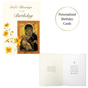 Remerciements Theotokos de Vladimir Icon Orthodoxe carte d'anniv