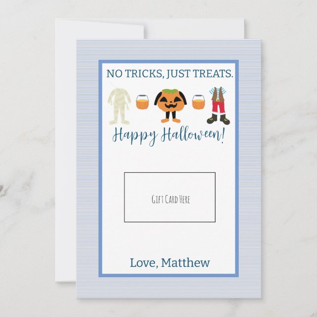 Remerciements Titulaire de la carte cadeau Teacher Blue Hallowee (Devant)