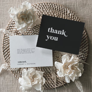 Remerciements Typographie moderne Charcoal Grey Carte de remerci