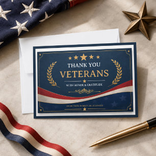 Remerciements Vétérans   Carte de reconnaissance patriotique pou