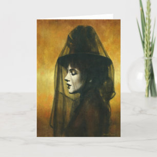 Remerciements Victorian Gothic Girl In Veil Carte de voeux
