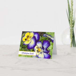 Remerciements Violas violettes Carte de note personnalisée