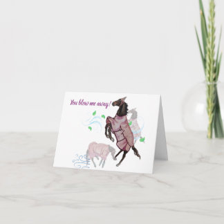 Remerciements vous me soufflez carte de cheval pliée carte de re