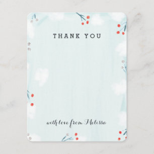 Remerciements Winter Wonderland Baby shower Carte de remerciemen