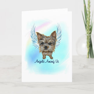 Remerciements Yorkie Angel Dog Pet Perdre la carte de sympathie