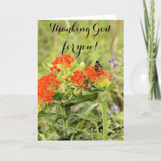 Remercier Dieu pour vous a plié Carte de remerciem