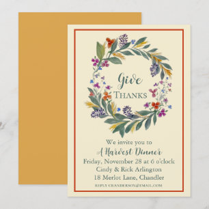 Remerciez Harvest Wreath Invitation