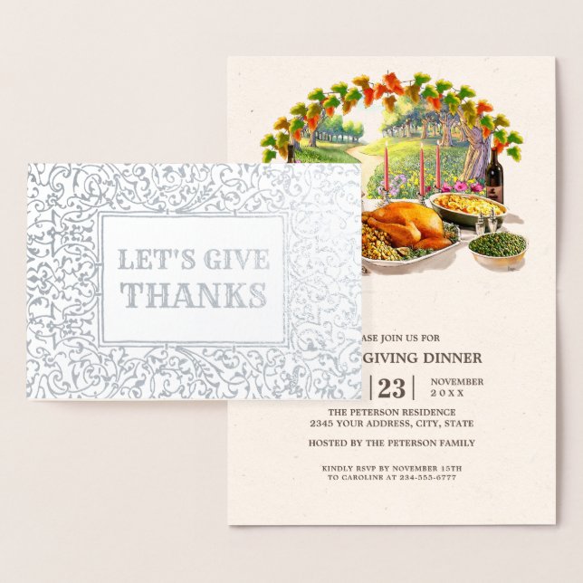 Remercions. Invitation du dîner Thanksgiving (Affichage)