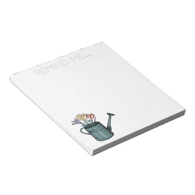 Remind Me Floral Bouquet In Watering Can Notepad (Angled)
