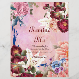 Remind Me Poem Personalized Paper