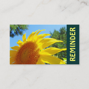 Reminder Appointment Cards Sunflowers Service Card