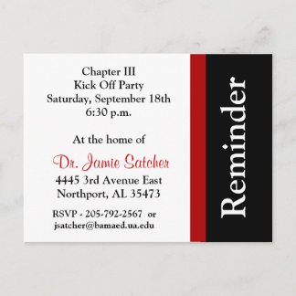 Reminder Post card5 Invitation Postcard