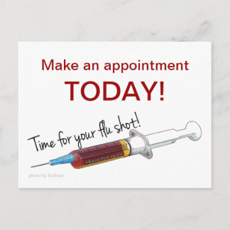 Reminder to schedule a flu shot postcard